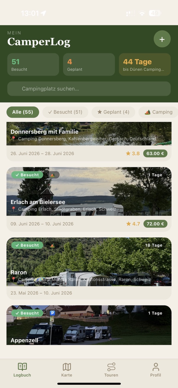 CamperLog Logbuch