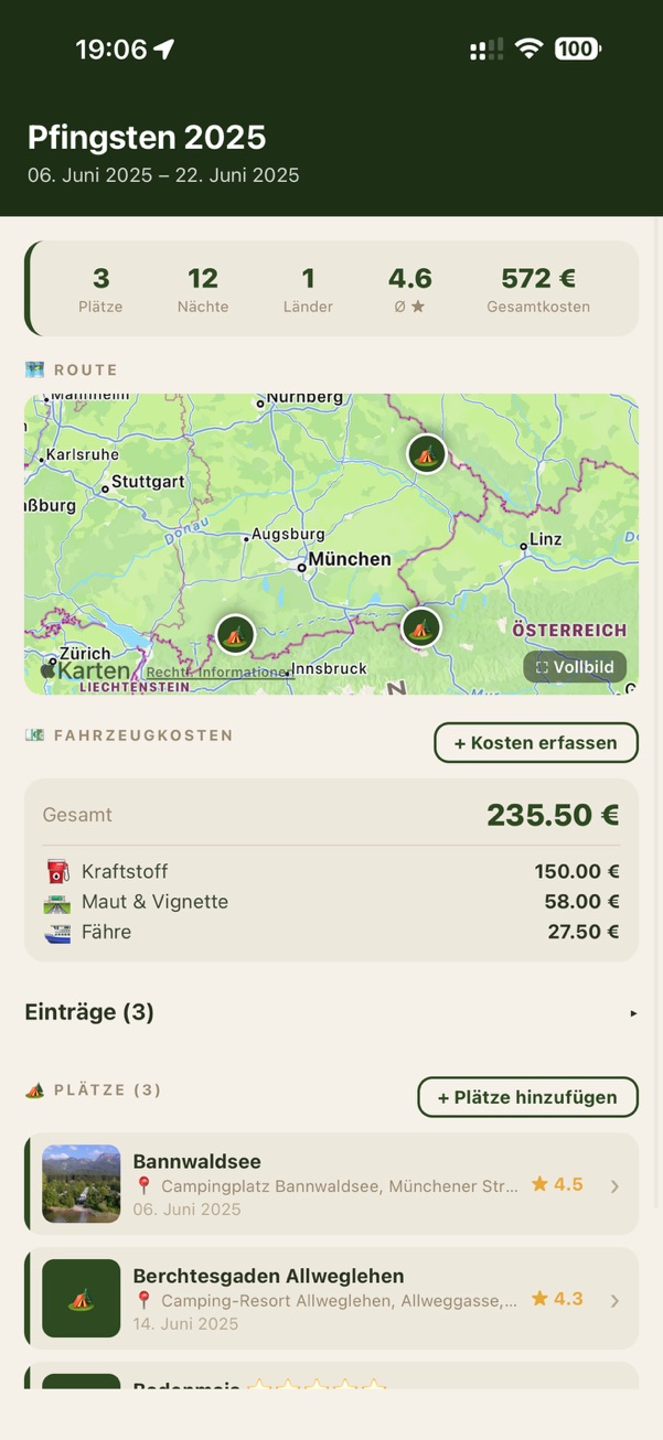 Tour in CamperLog